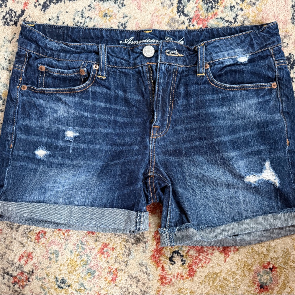 American Eagle Outfitters Indigo Distressed Denim Shorts